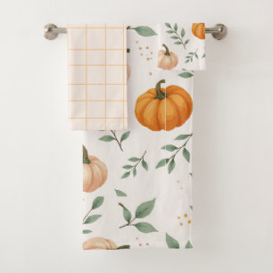 Citrouilles Feuilles Élégantes Motif Aquarelle Aut