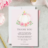 Citrouilles roses filles chute Baby shower Merci