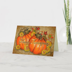 Citrouilles rustiques de carte de bon thanksgiving