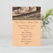 Citrouilles Sepia Invitation Mariage de automne Wa (Debout devant)