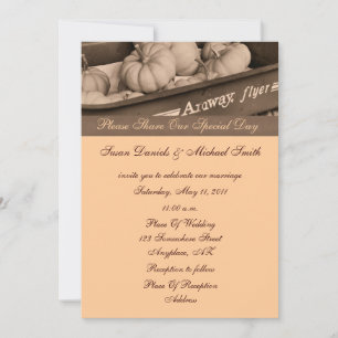 Citrouilles Sepia Invitation Mariage de automne Wa
