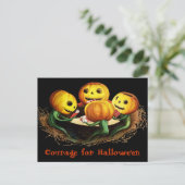Citrouilles sur Cartes Carte postale Halloween Vin (Debout devant)