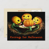 Citrouilles sur Cartes Carte postale Halloween Vin (Devant / Derrière)
