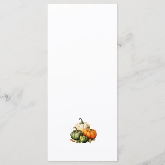 Citrouilles sur une plaque de réglage Menu plat (Dos)