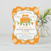 Citrouilles Twin Boys Fall Baby Shower Invitations (Debout devant)