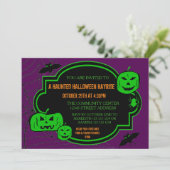Citrouilles Vert/Pourpre Encadrées - Invitation Ha (Debout devant)