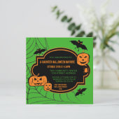 Citrouilles Vertes/Orange Cadres - Invitation Hall (Debout devant)