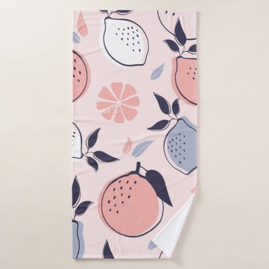 Citrus Abstrait Motif de citron et d'oranges en Pa (Serviette de bain)