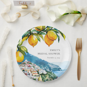 Citrus Amalfi Coast Vrijgezellenfeest Papieren Bordje