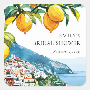 Citrus Amalfi Coast Vrijgezellenfeest Vierkante Sticker