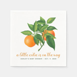 Citrus Baby Shower Er is een Klein Schattig Kindje Servet