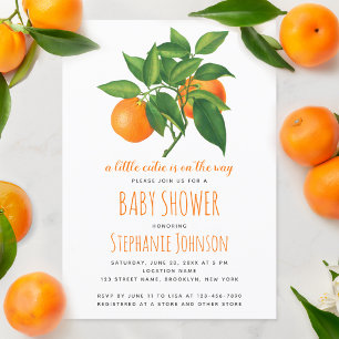 Citrus Baby Shower Er Komt Een Klein Schattig Ding Kaart