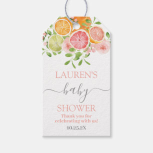 Citrus Baby shower Gift Label Cadeaulabel