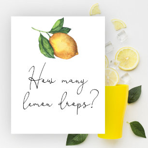 Citrus baby shower Raad eens hoeveel citroendruppe Poster