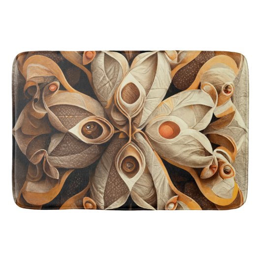 Citrus Beige Brown Ornamental Pset Decor Pattern Badmat (Voorkant)
