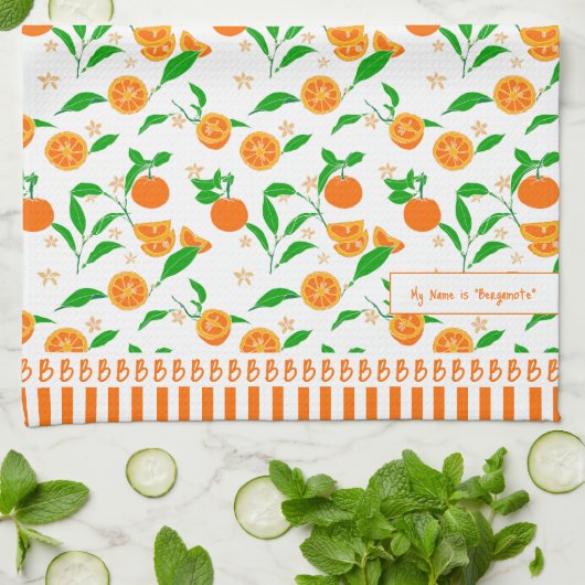 Citrus beschikt over een kunstmatig handgetekend S Theedoek (Gevouwen)