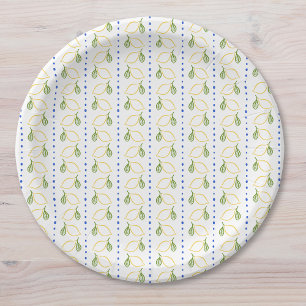 Citrus Blauw & Geel Amalfi Mediterraan Papieren Bordje