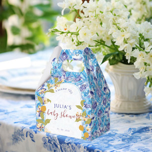 Citrus Blauw Geel Citroen Amalfi Kust Baby Shower Bedankdoosjes