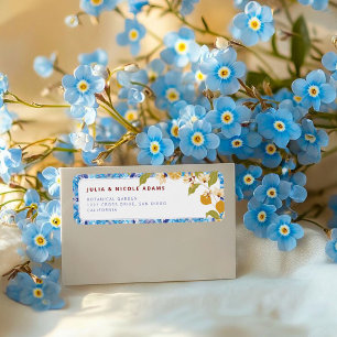 Citrus Blauw Geel Citroen Amalfi Kust Baby Shower Etiket