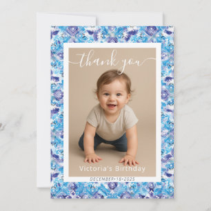 Citrus Blauw Geel Citroen Amalfi Kust Baby Shower Notitiekaartje