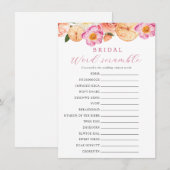 Citrus Bloem Bruids Woord Scramble Game Kaart (Voorkant / Achterkant)