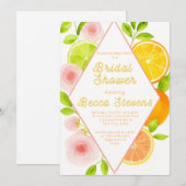 Citrus Bloemen Bruids Douche Uitnodiging (Voorkant / Achterkant)