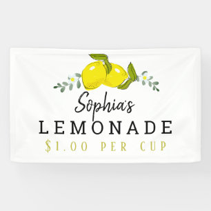 Citrus Bloemen Limonade Stand Kinder Wit Spandoek