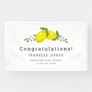 Citrus Bloemen Wit Afstuderen Spandoek