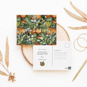 Citrus Bloemig   Botanische verhuisbericht Folie Feestdagen Briefkaart