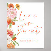Citrus Bloemige Downloadbare Liefde is Zoet Poster (Voorkant)