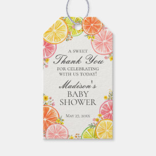 Citrus Bloemige Kleine Cutie Baby Shower Favoren Cadeaulabel