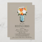 Citrus Bloom Mason Jar | Bridesmaid Brunch Kaart (Voorkant / Achterkant)