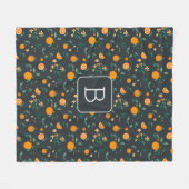 Citrus Bloom Sinaasappels Botanisch gebladerte Fleece Deken (Voorkant (Horizontaal))