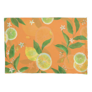 Citrus Bloom Waterverf Fabric Kussensloop