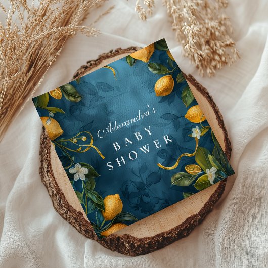 Citrus Blossom Blue Baby Shower Servet
