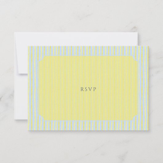 Citrus Blue Pastel Watercolor Wedding RSVP Card (Voorkant)