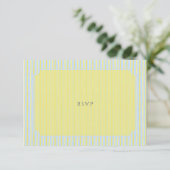 Citrus Blue Pastel Watercolor Wedding RSVP Card (Staand voorkant)