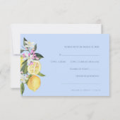 Citrus Blue Pastel Watercolor Wedding RSVP Card (Achterkant)