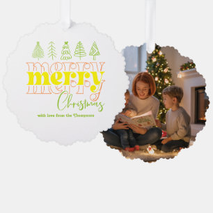 Citrus Blush Krabbels Kerstmis Jaarlijkse Aandenke Ornament Kaart
