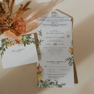 Citrus Boomgaard Botanic All-in-One Trouw Uitnod All In One Uitnodiging