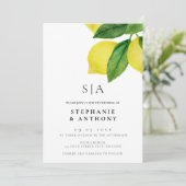 Citrus Branch Greenery bruiloft Kaart (Staand voorkant)