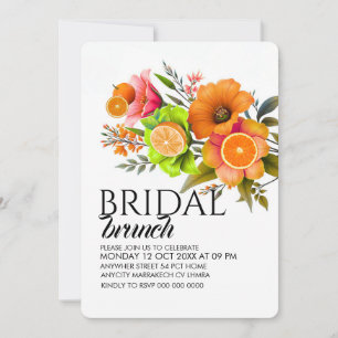 Citrus Bruidsbrunch Uitnodiging Template, Sinaasap