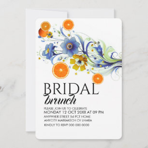 Citrus Bruidsontbijt Uitnodiging Template, Sinaasa