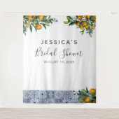 Citrus Bruiloft Feest Achtergrond Fotobooth Wandkleed (Voorkant)