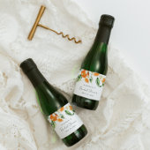 Citrus Bruiloftsfeest Mini Mousserende Wijn Label Sparkling Wijnetiket