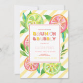Citrus Brunch en Bubble Shower Invitation Kaart (Voorkant)