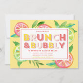 Citrus Brunch en Bubble Shower Invitation Kaart (Voorkant)