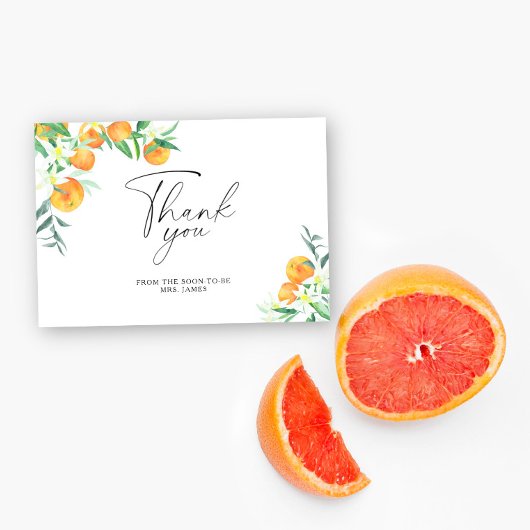 Citrus - carte de remerciements de douche nuptiale