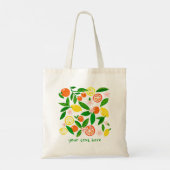 Citrus Celebration Aangepaste Boodschappen Boeren Tote Bag (Achterkant)