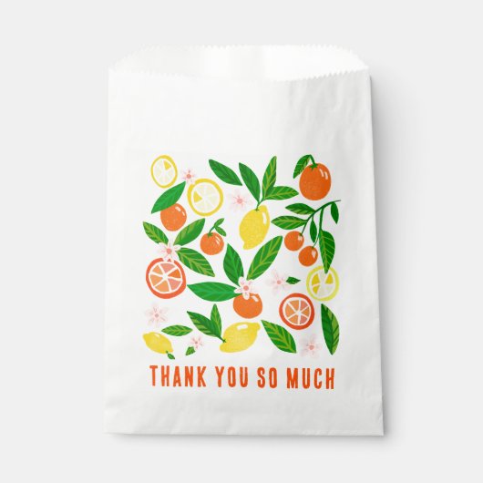 Citrus Celebration Custom BABY SHOWER Dank u Bedankzakje (Voorkant)